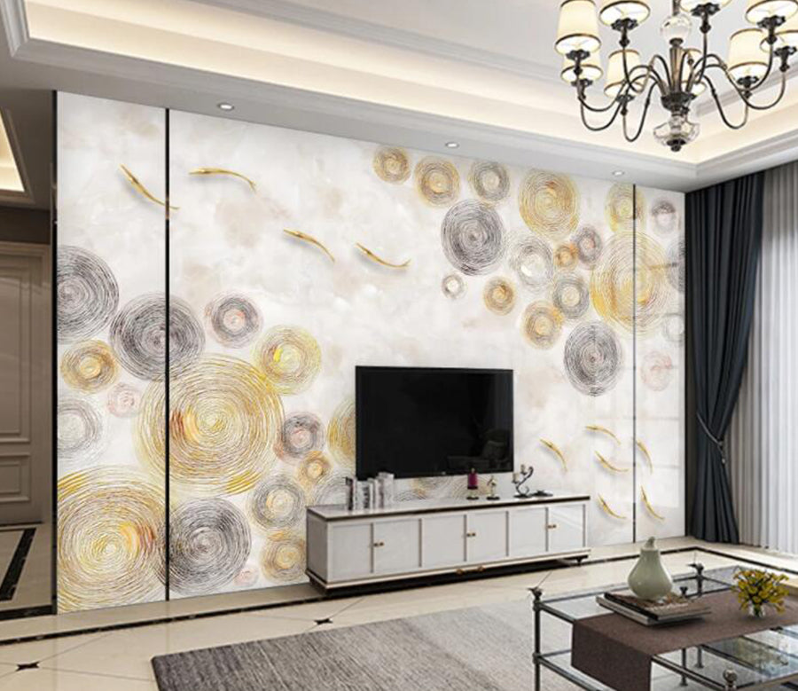 3D Golden Fish WC2062 Wall Murals