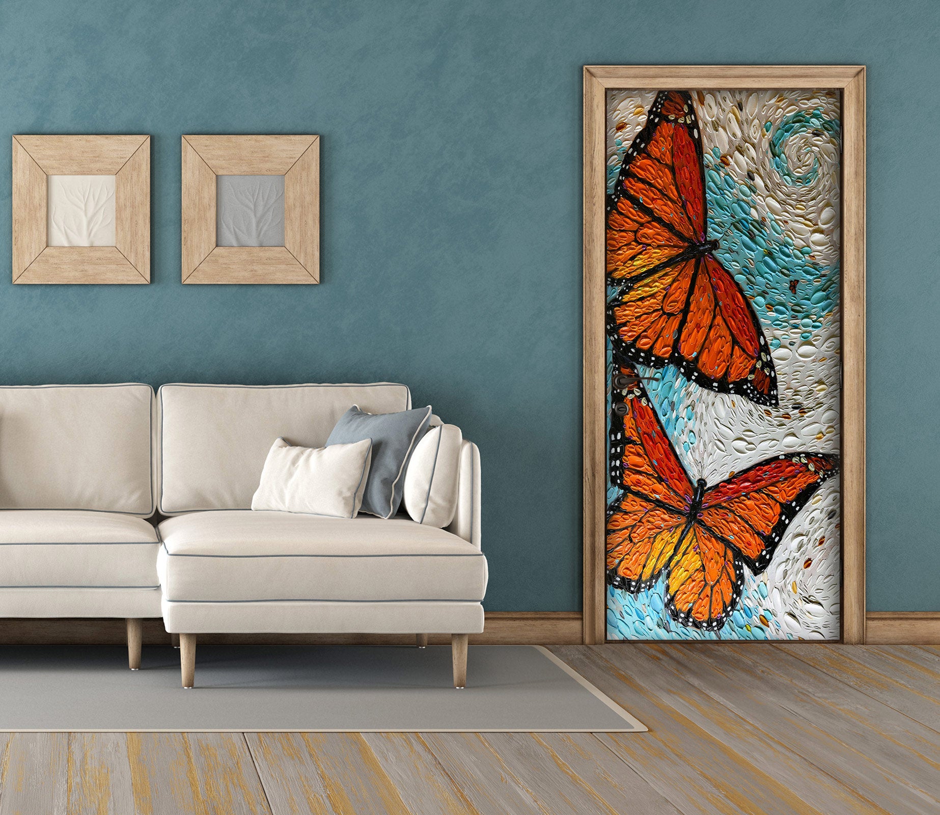 3D Two Butterflies 11308 Dena Tollefson Door Mural