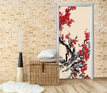 3D Red Plum 21192 Door Mural