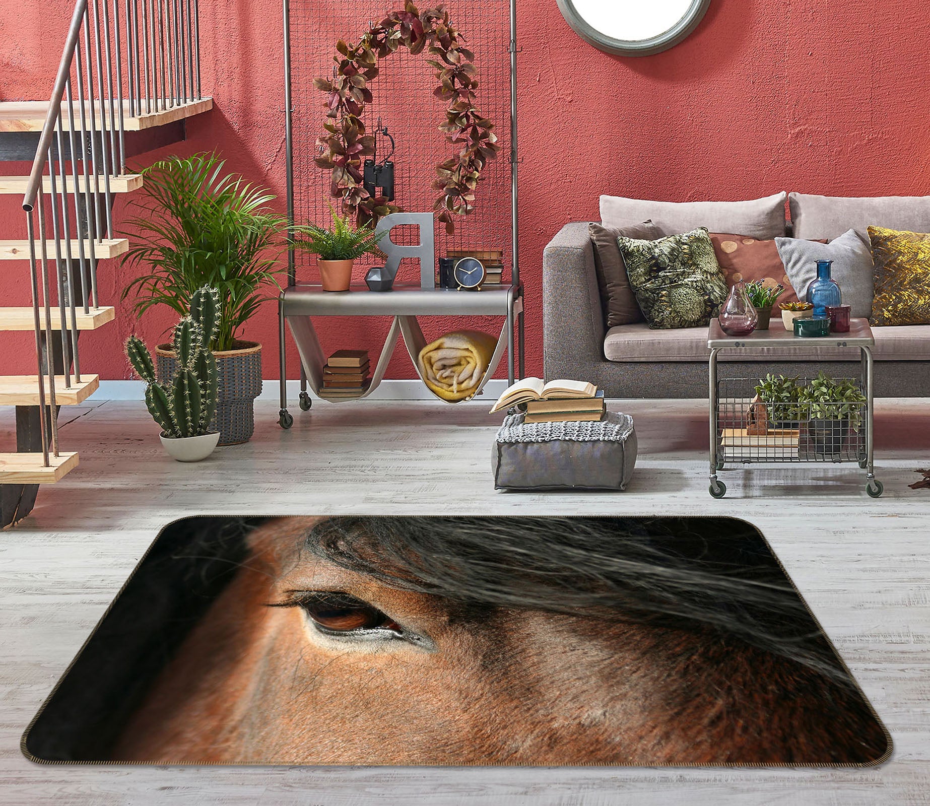 3D Horse Eye 68164 Animal Non Slip Rug Mat