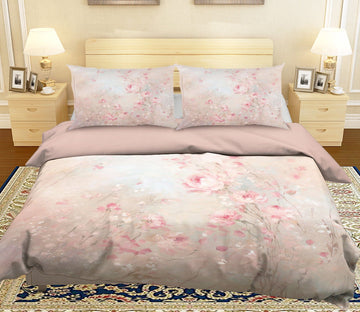 3D Pink Rose 026 Debi Coules Bedding Bed Pillowcases Quilt Quiet Covers AJ Creativity Home 