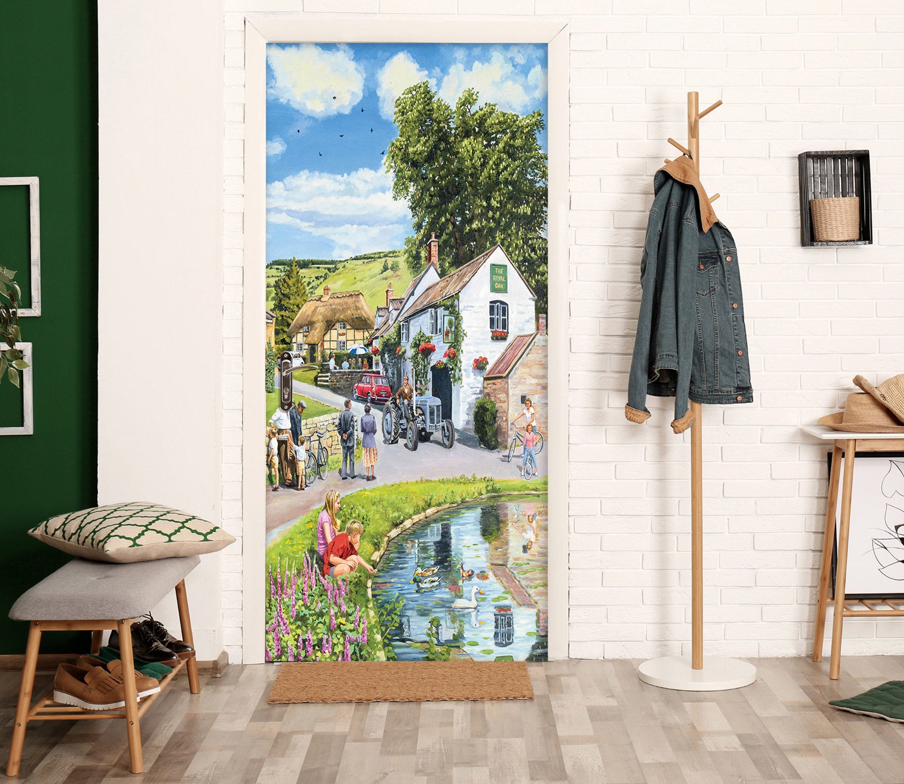 3D Village Flowers Plants 103142 Trevor Mitchell Door Mural