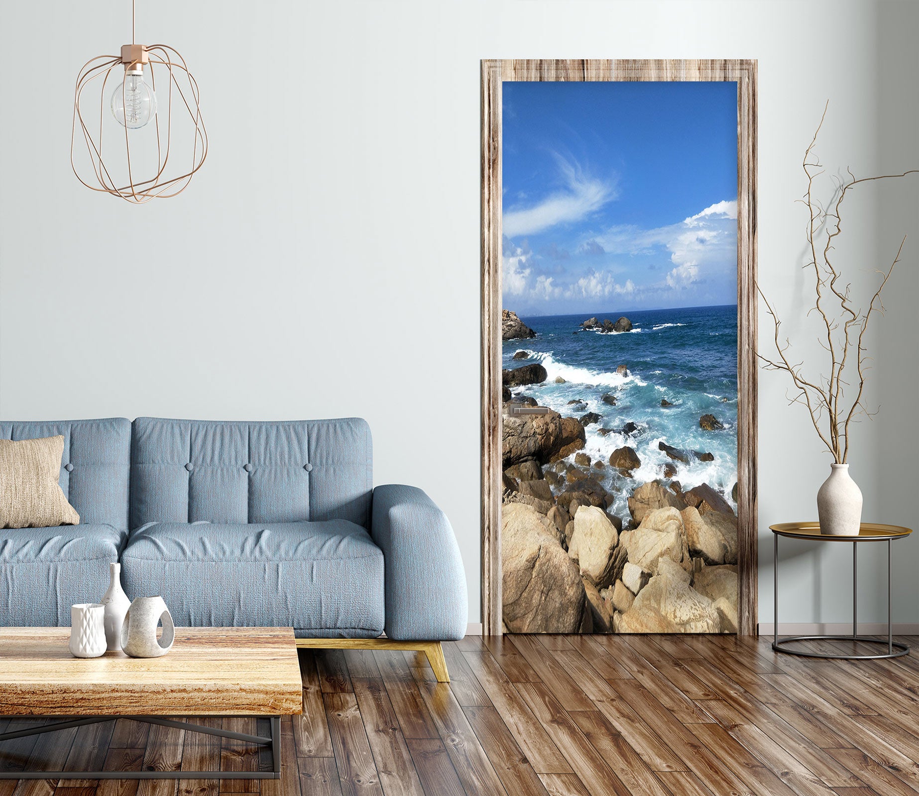 3D Seaside Stone 25017 Door Mural