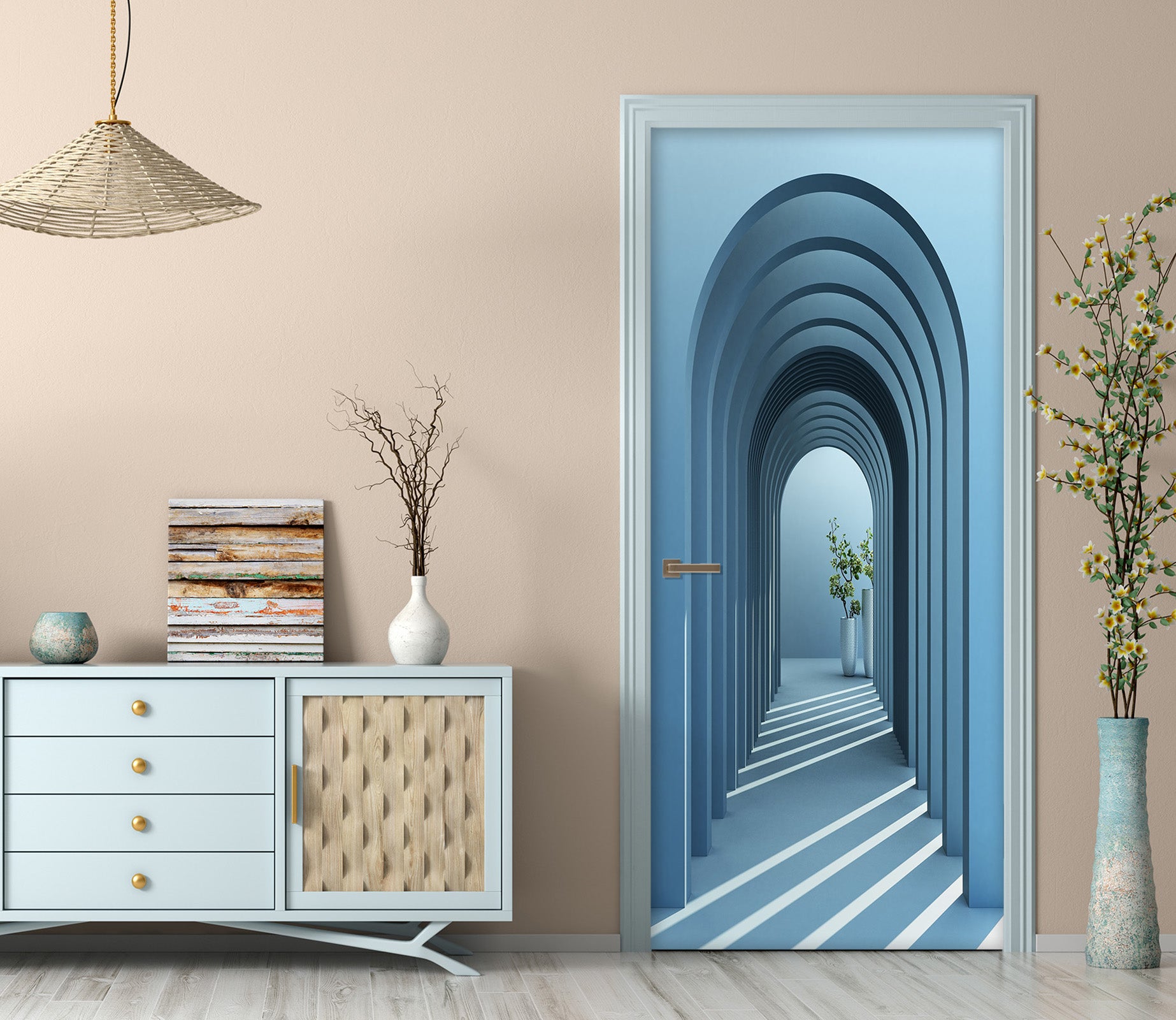 3D Blue Channel 22154 Door Mural