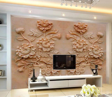 3D Carved Vase WC853 Wall Murals