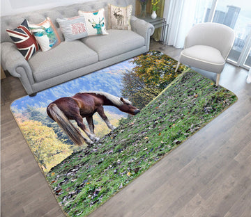 3D Horse Eating Grass 82110 Animal Non Slip Rug Mat
