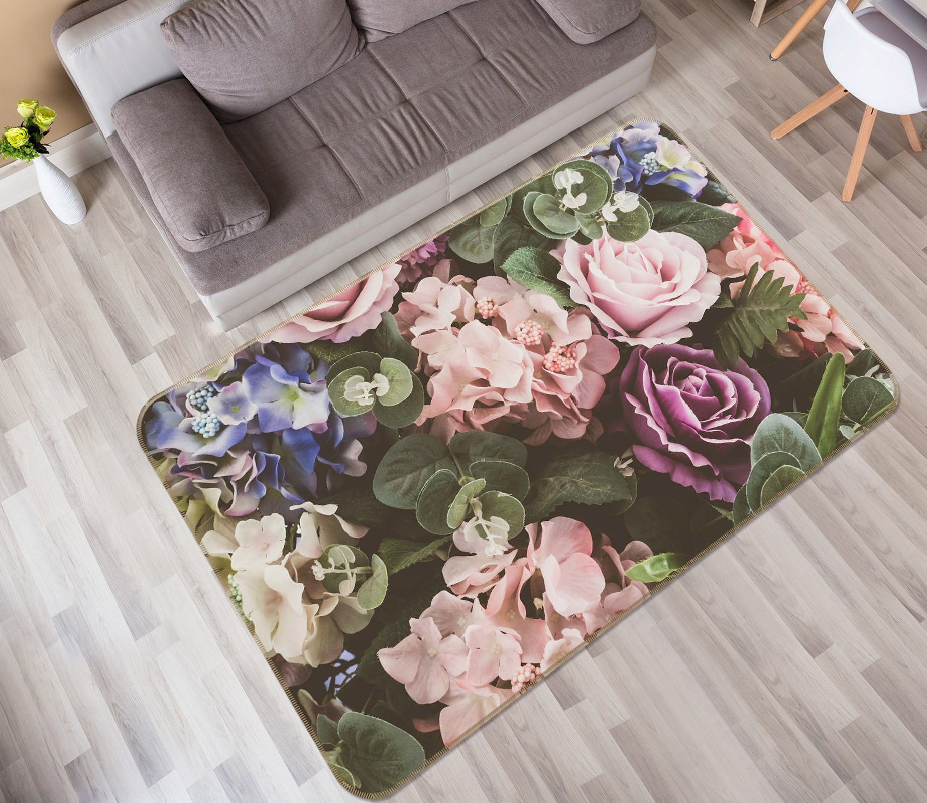 3D Flower Bush 25216 Non Slip Rug Mat