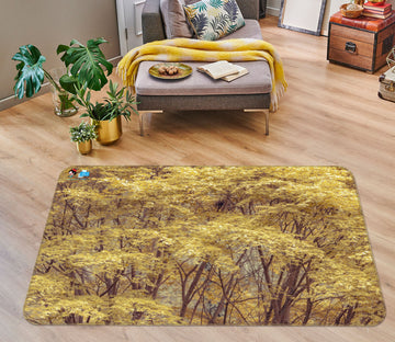 3D Yellow Leaves 6777 Assaf Frank Rug Non Slip Rug Mat