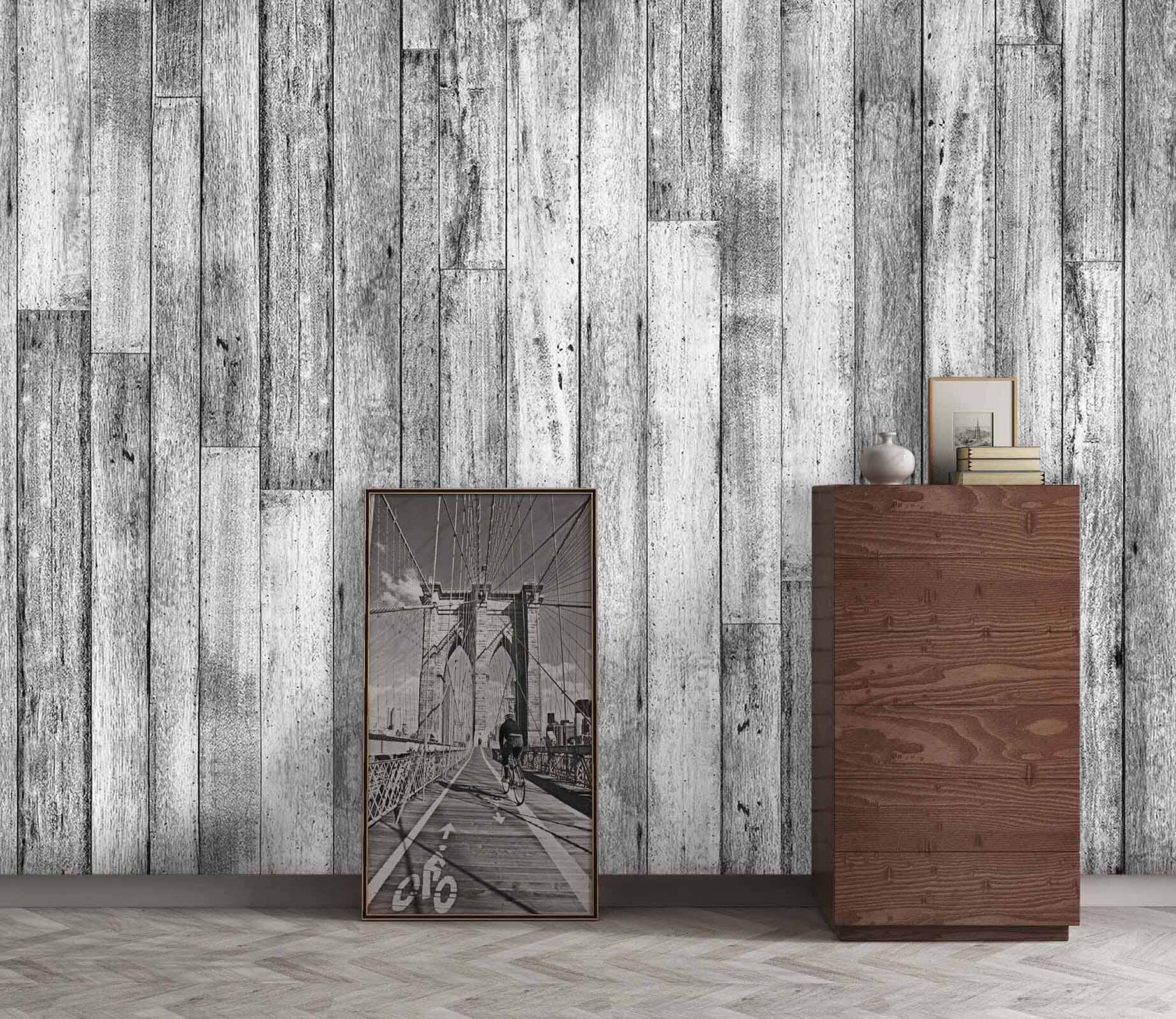 3D Grey Wooden Wall 44 Wall Murals Wallpaper AJ Wallpaper 2 