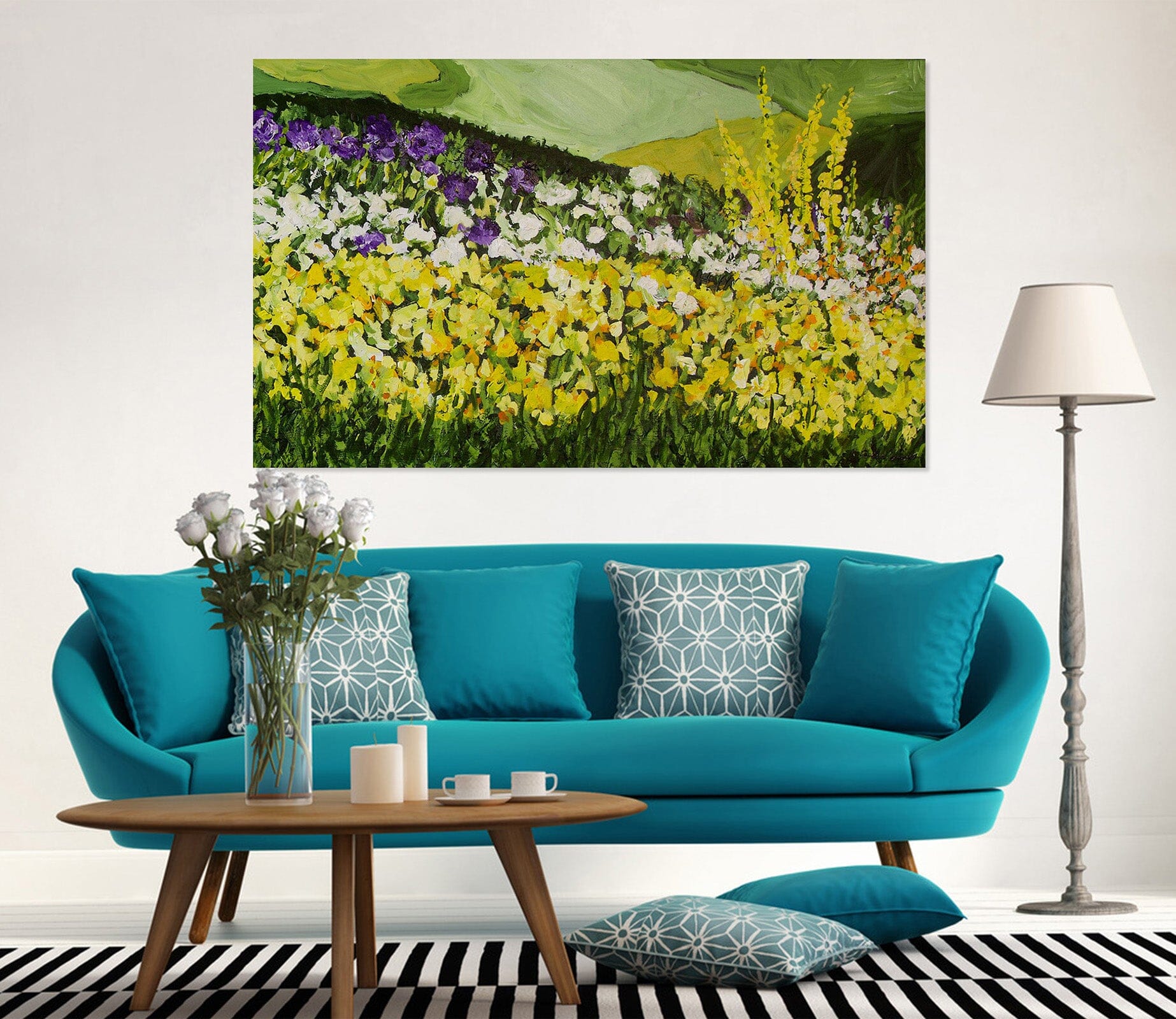 3D Colored Flowers 220 Allan P. Friedlander Wall Sticker