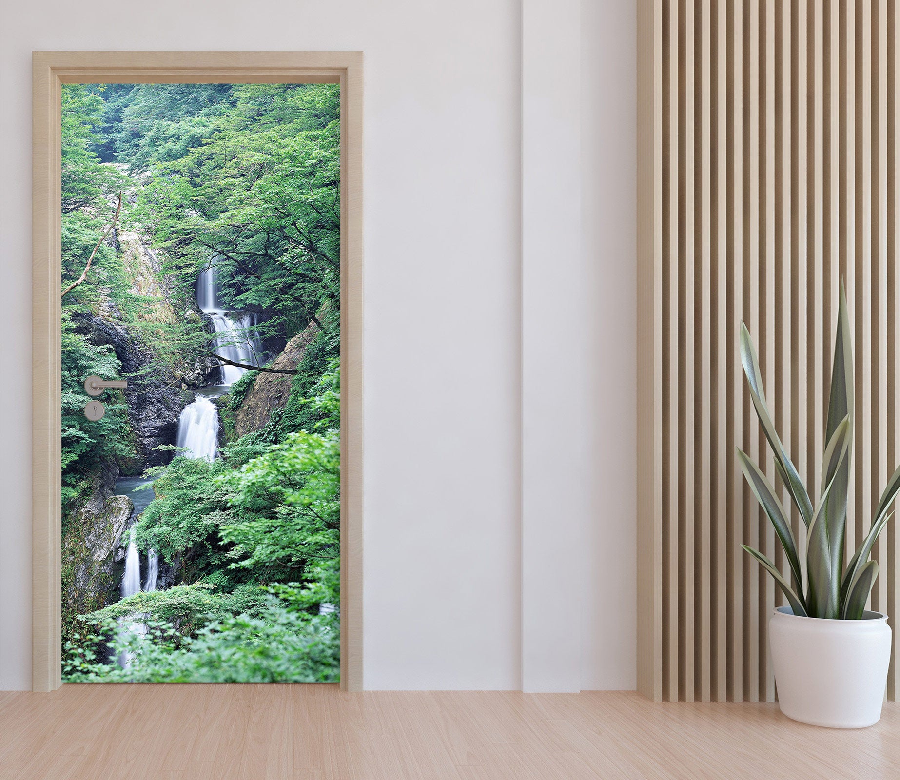 3D Mountain Running Water 23032 Door Mural