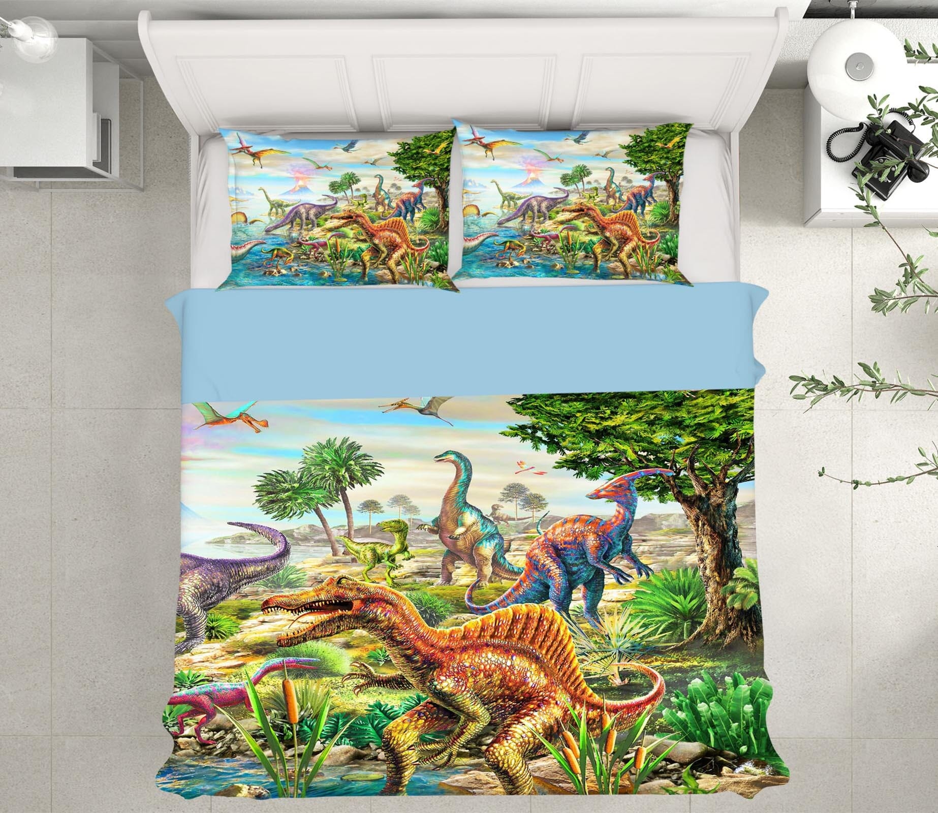 3D Dinosaur World 2044 Adrian Chesterman Bedding Bed Pillowcases Quilt Quiet Covers AJ Creativity Home 