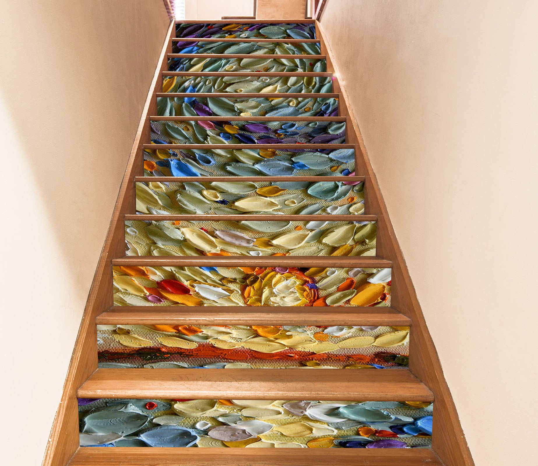 3D Paint Texture Oil Painting 96154 Dena Tollefson Stair Risers