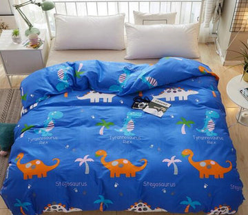 3D Dark Blue Dinosaur 3156 Bed Pillowcases Quilt