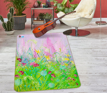 3D Green Grass Flower 1187 Skromova Marina Rug Non Slip Rug Mat