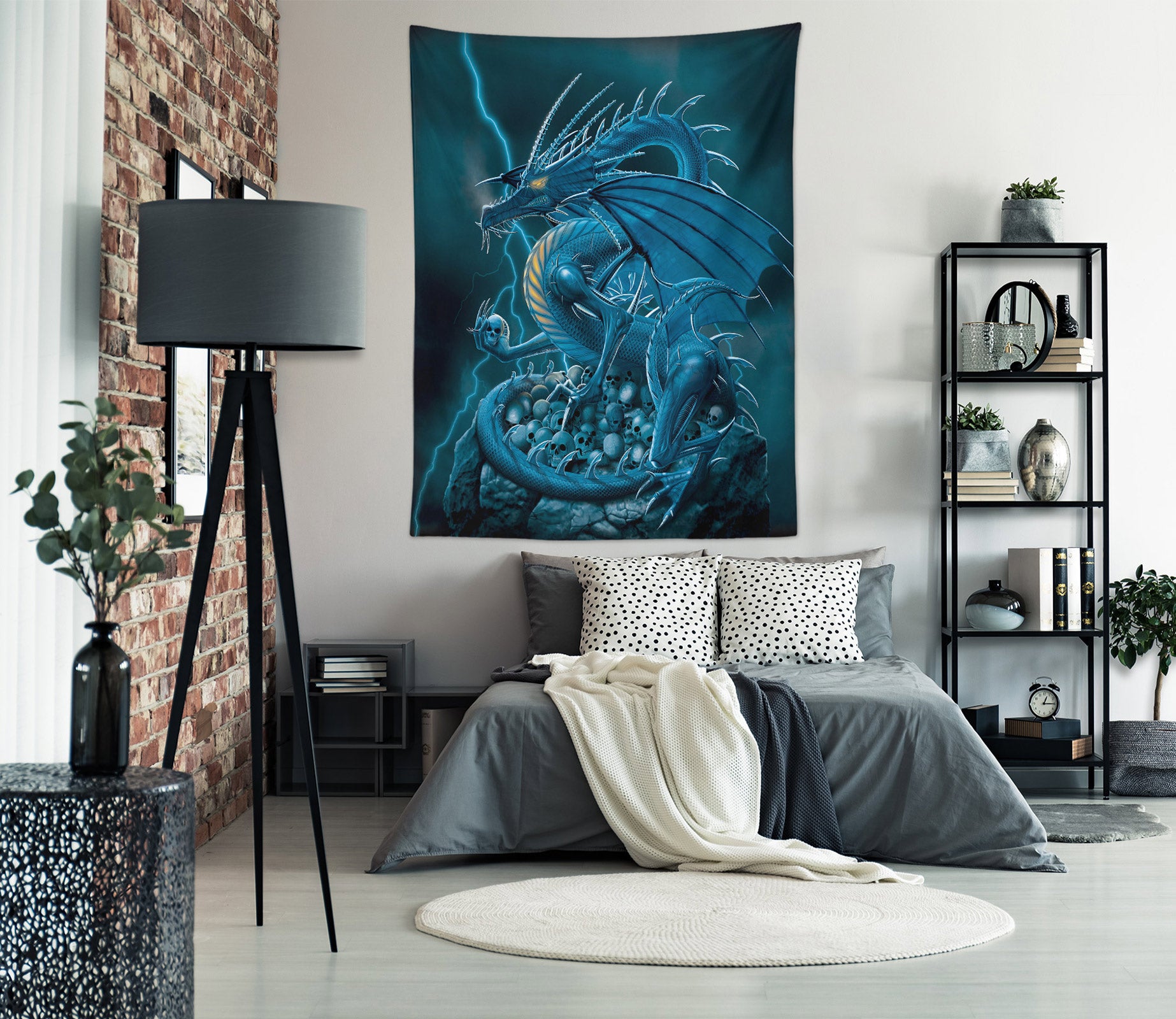 3D Blue Dragon 116203 Vincent Tapestry Hanging Cloth Hang