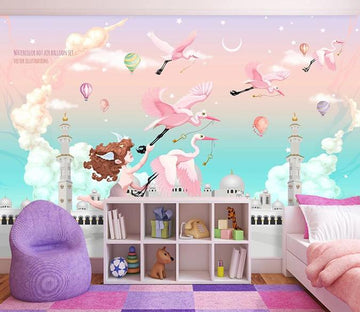 3D Pink Bird 1406 Wall Murals Wallpaper AJ Wallpaper 2 