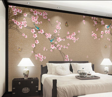 3D Plum Butterfly WC859 Wall Murals