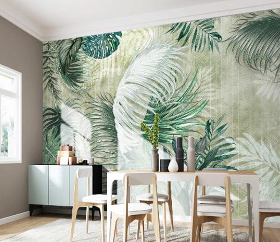 3D Green Leaf WC1748 Wall Murals