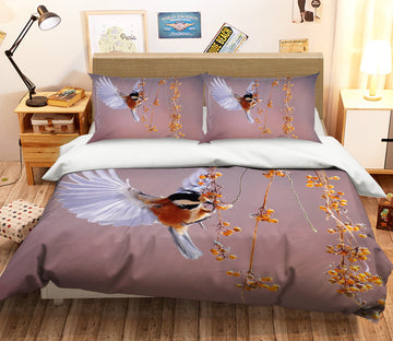 3D Kingfisher Leaf 023 Bed Pillowcases Quilt