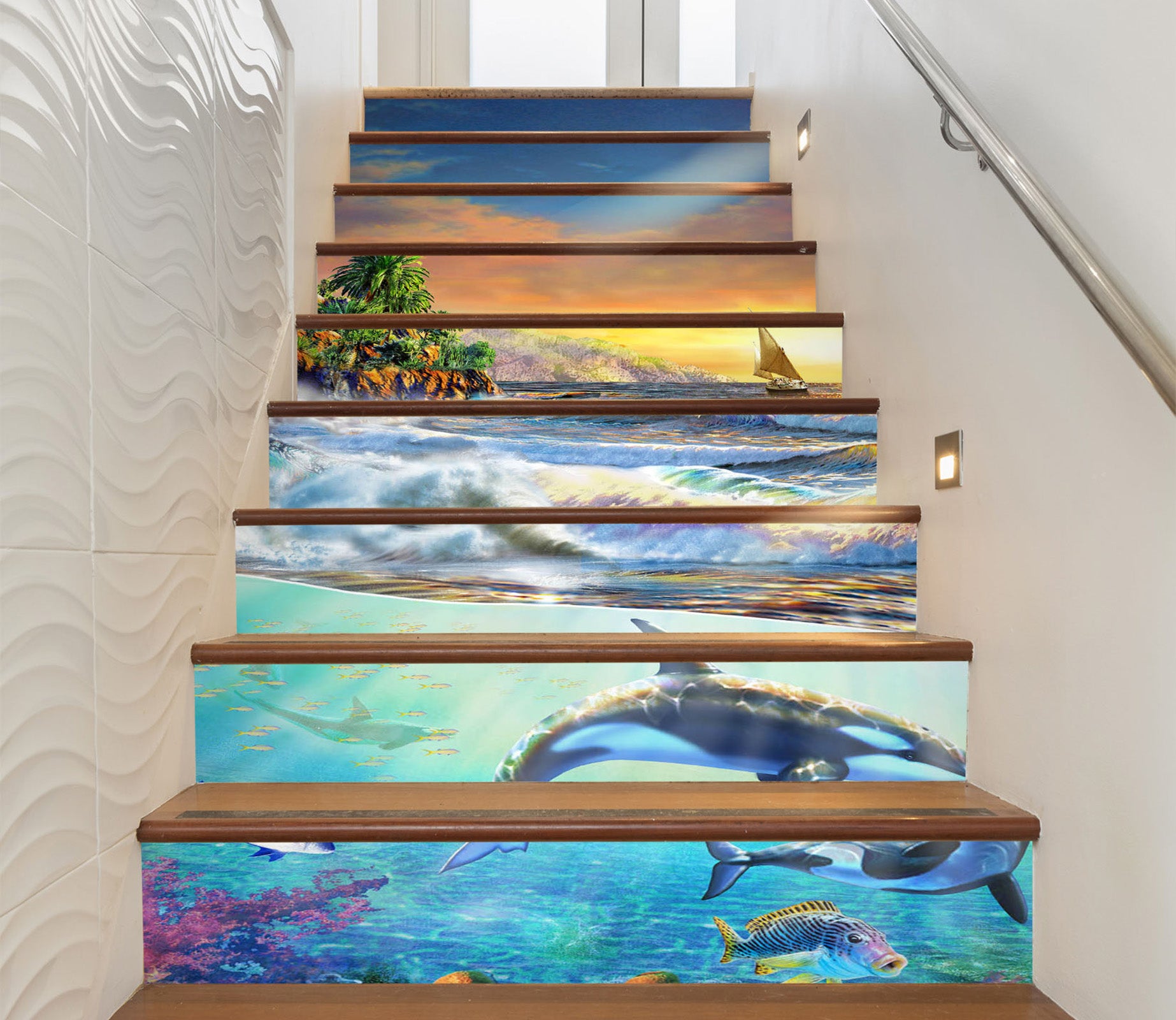 3D Underwater Whale 96168 Adrian Chesterman Stair Risers