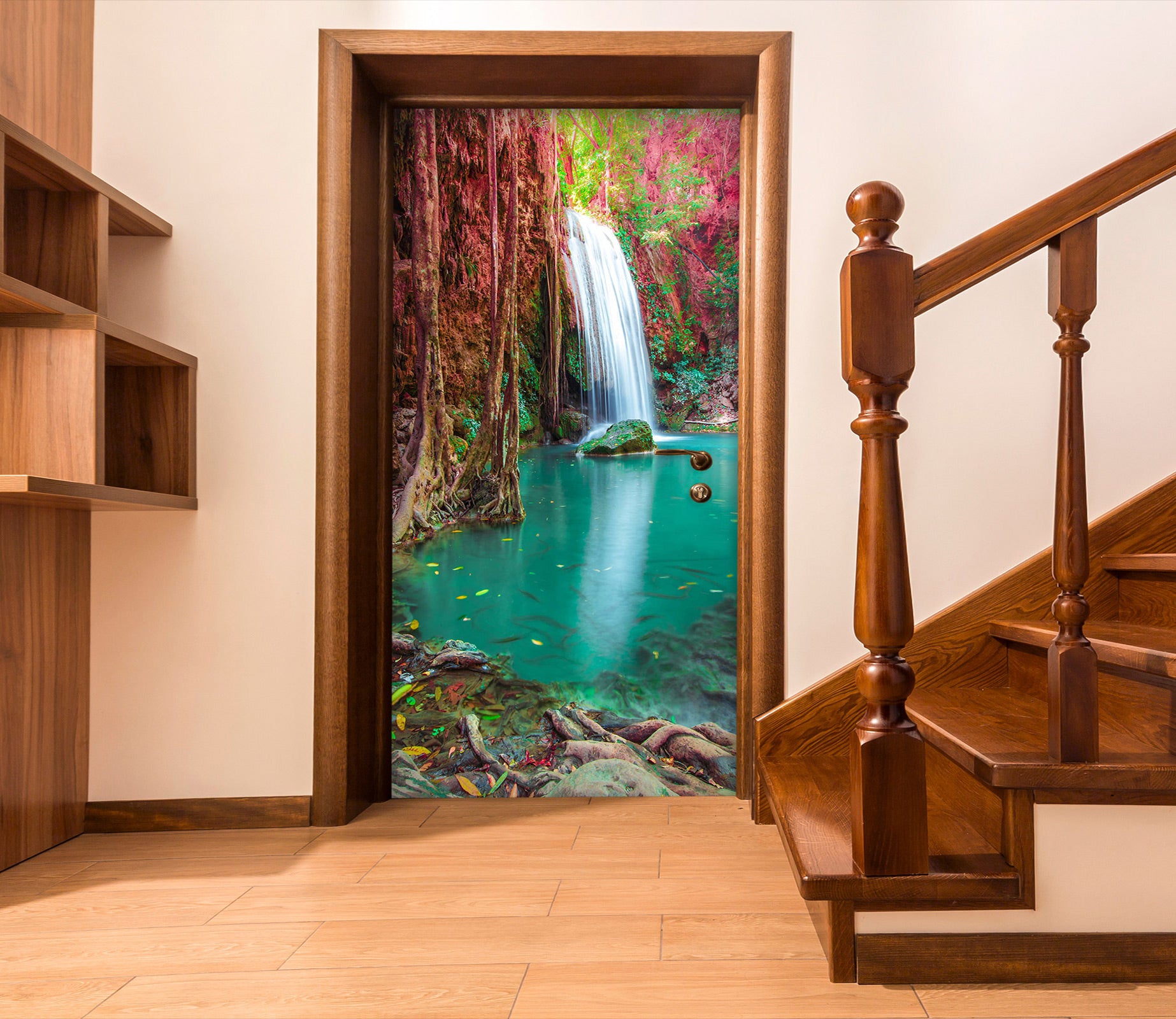 3D Stone Running Water 24162 Door Mural