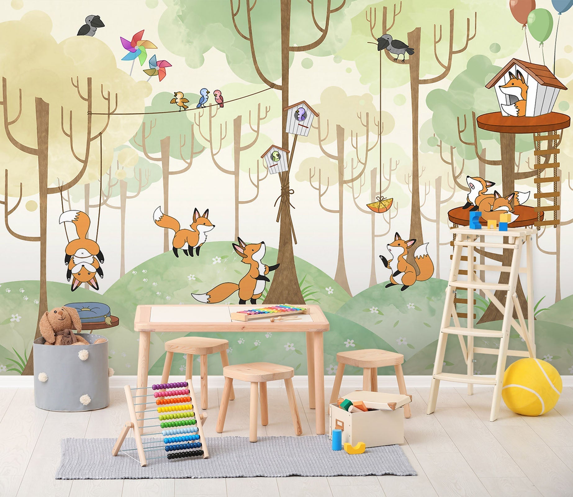 3D Squirrel Bird 033 Wall Murals Wallpaper AJ Wallpaper 2 