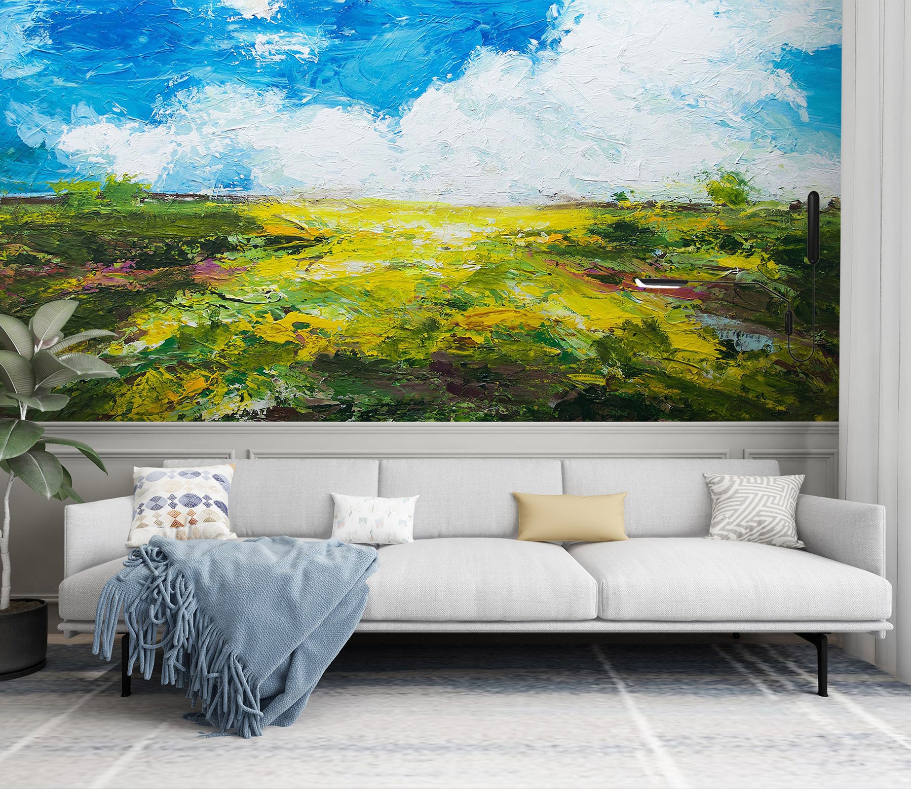 3D Blue Sky Grassland 232 Allan P. Friedlander Wall Mural Wall Murals