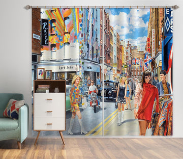 3D Carnaby Street 053 Trevor Mitchell Curtain Curtains Drapes Curtains AJ Creativity Home 