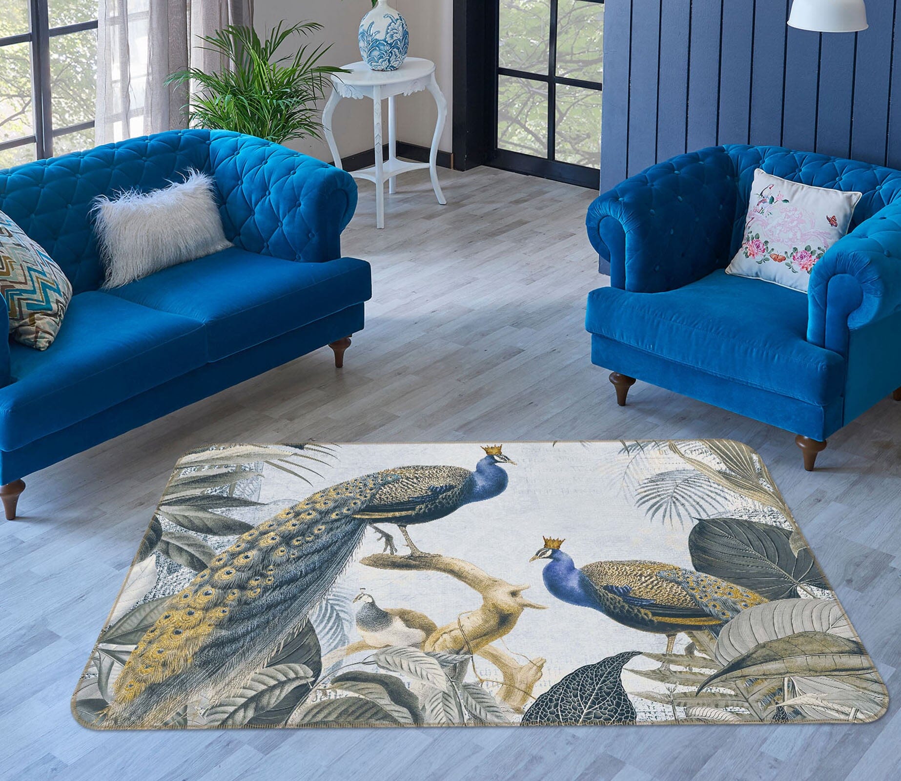 3D Peacock Forest 1013 Andrea haase Rug Non Slip Rug Mat Mat AJ Creativity Home 