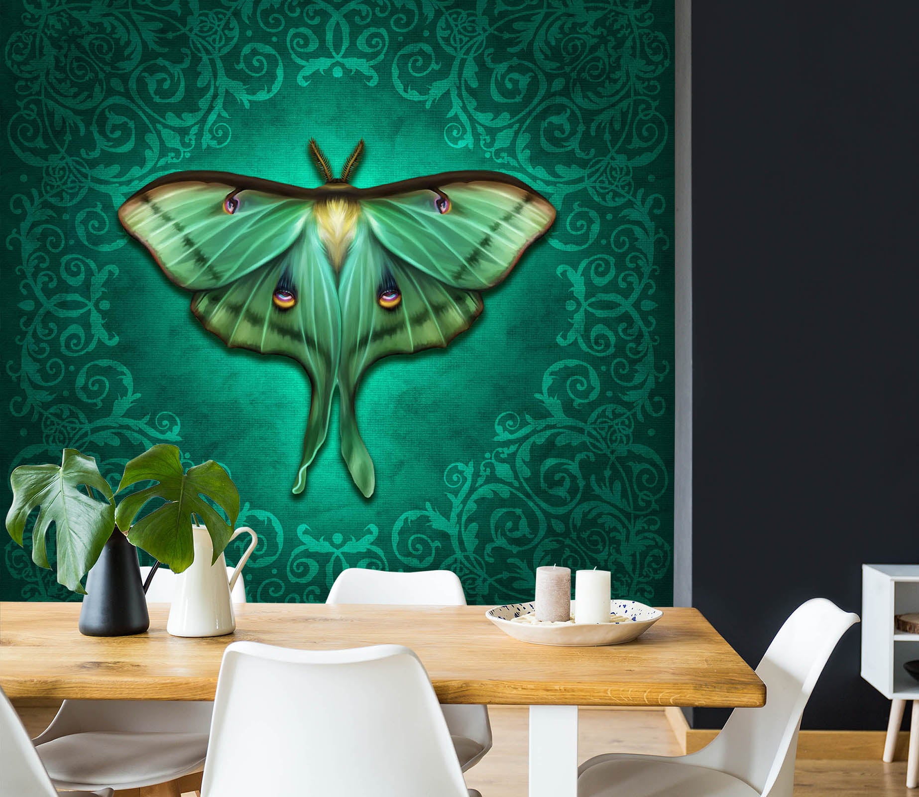 3D Green Butterfly 8768 Brigid Ashwood Wall Mural Wall Murals