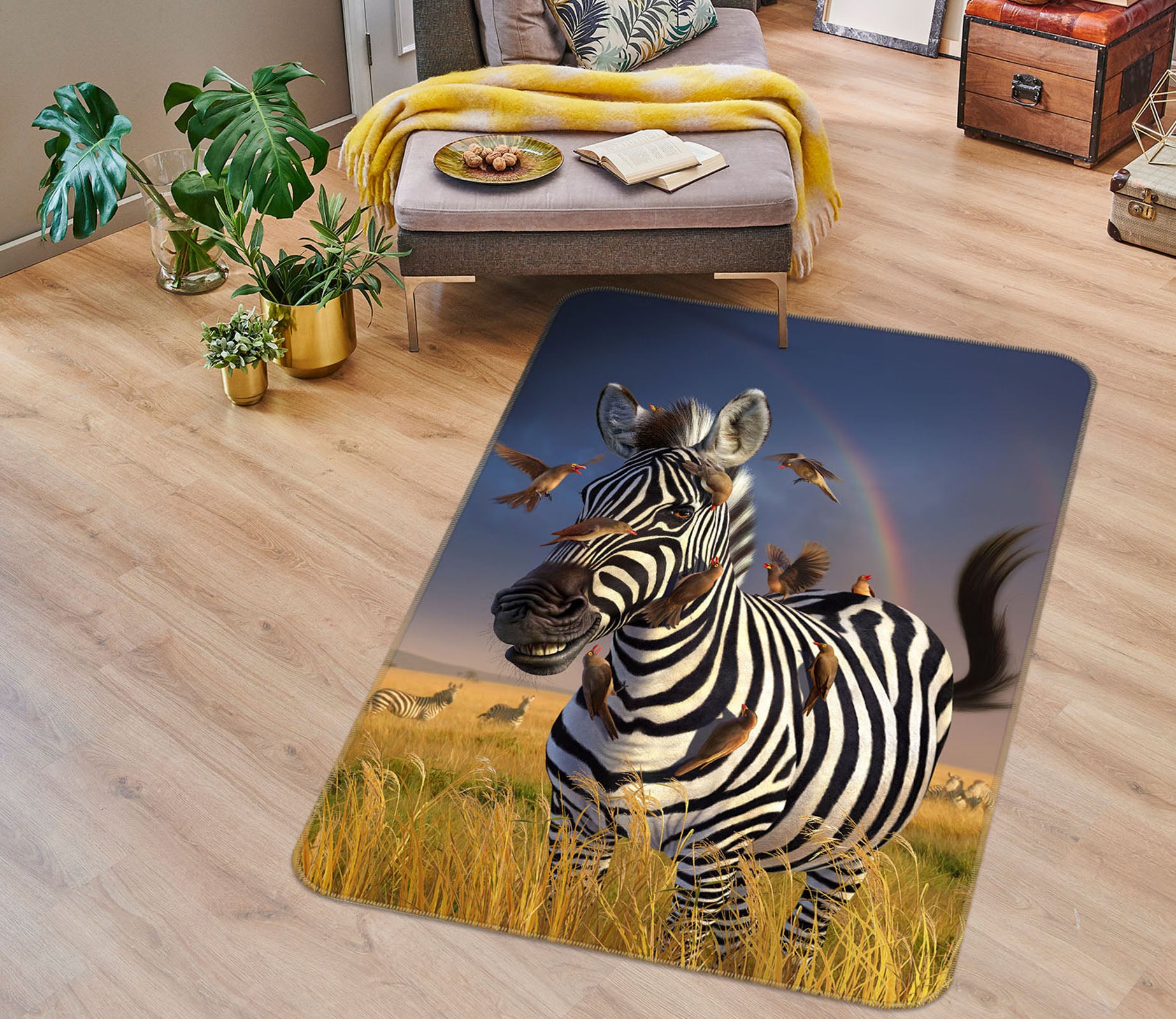 3D Zebra 83113 Jerry LoFaro Rug Non Slip Rug Mat