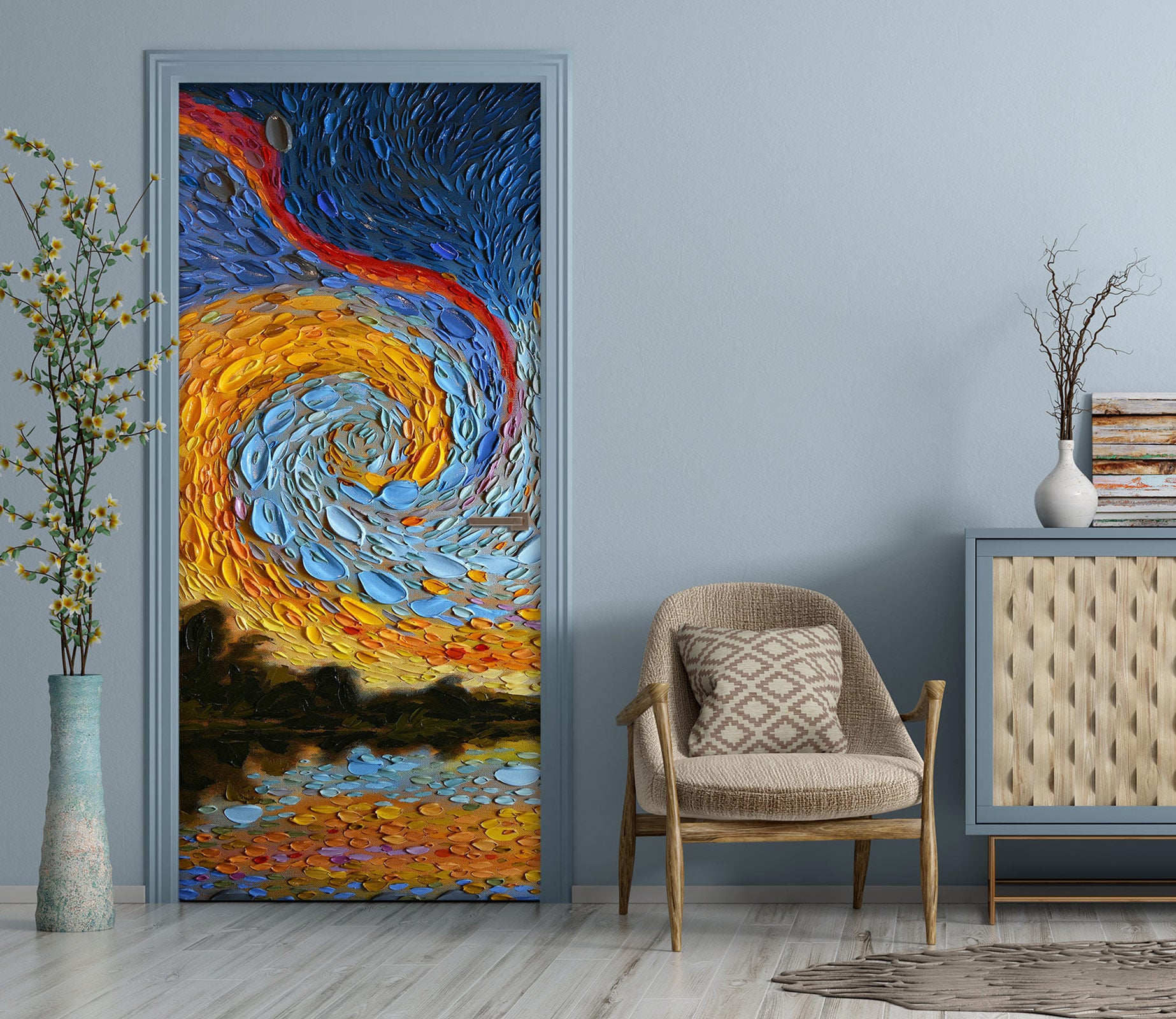 3D Pattern Sky 112221 Dena Tollefson Door Mural