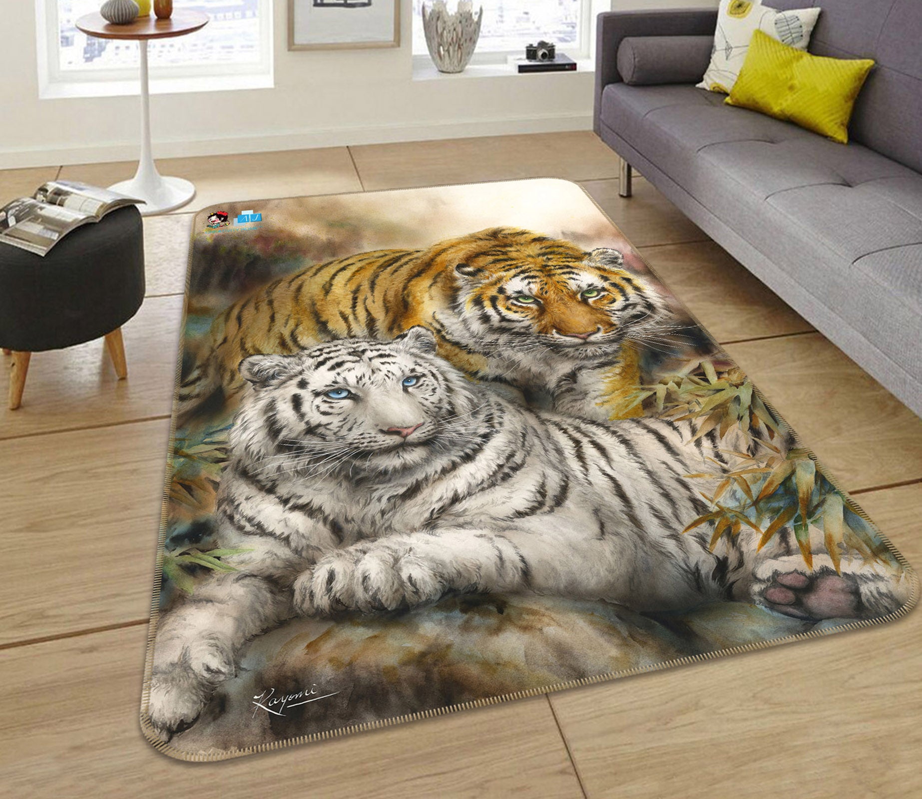 3D Animal Tiger 5705 Kayomi Harai Rug Non Slip Rug Mat