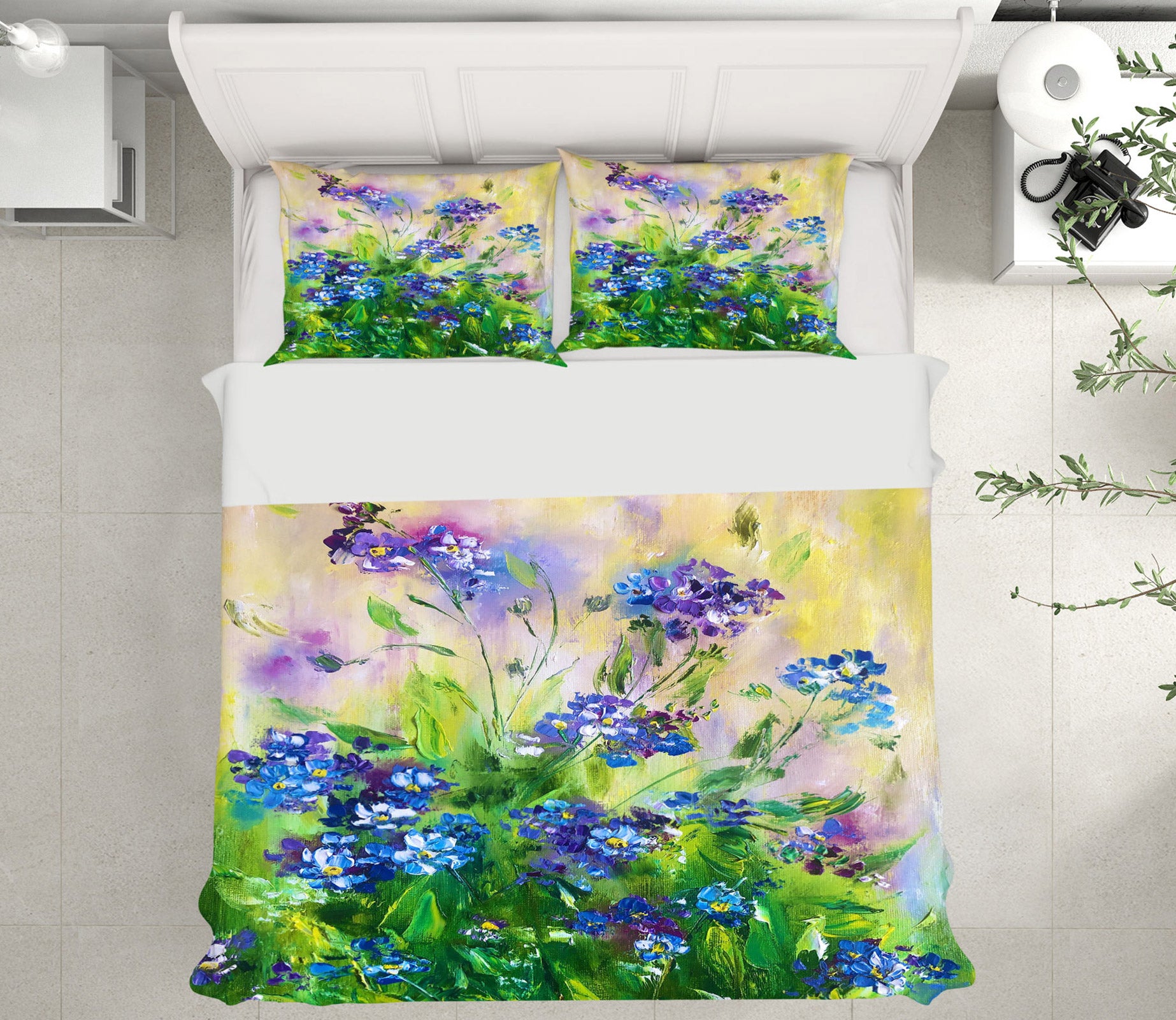 3D Blue Wildflowers 465 Skromova Marina Bedding Bed Pillowcases Quilt