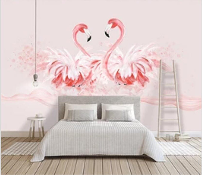 3D Pink Flamingo 1941 Wall Murals Wallpaper AJ Wallpaper 2 