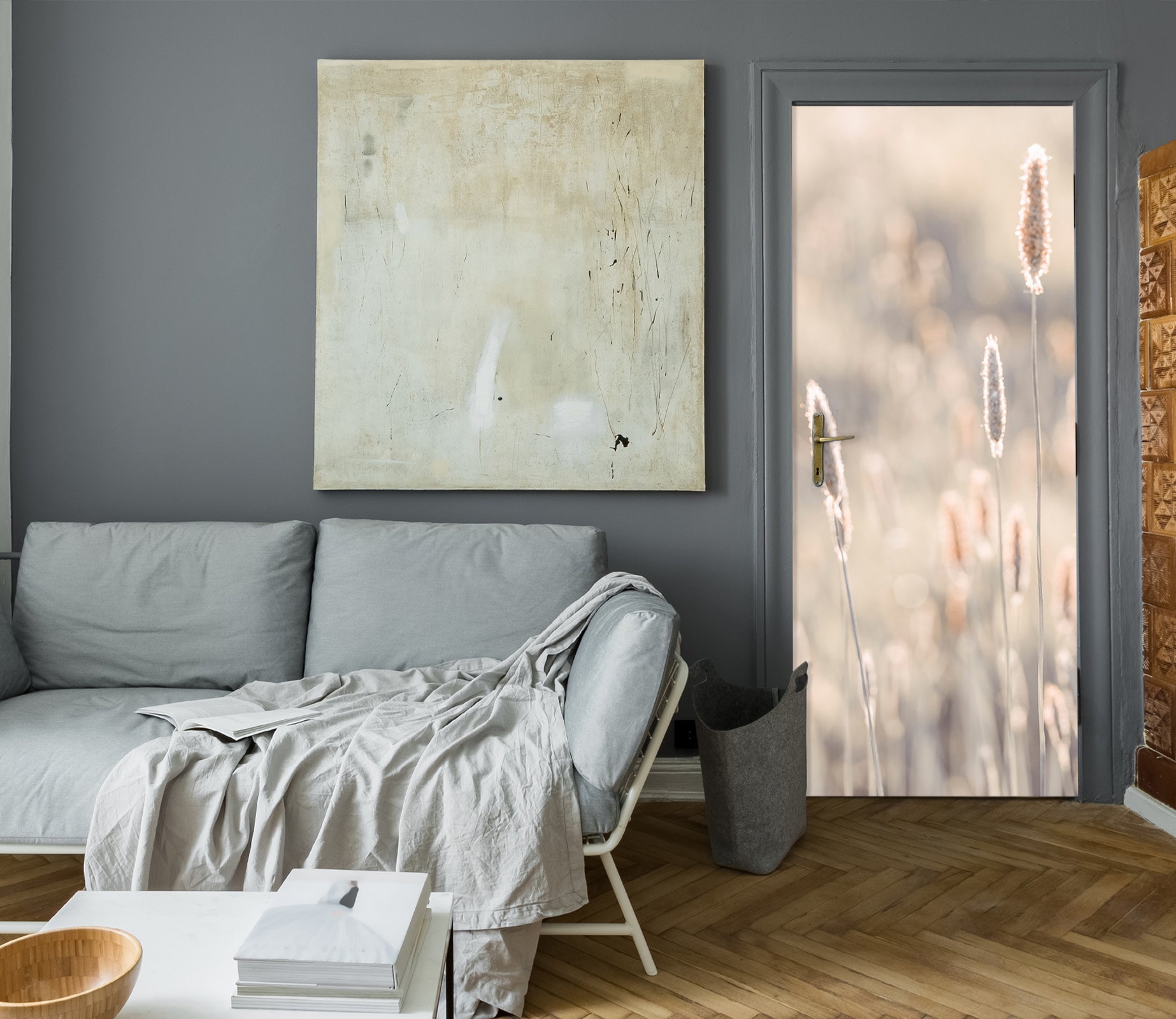 3D Hazy Grass 5071 Assaf Frank Door Mural