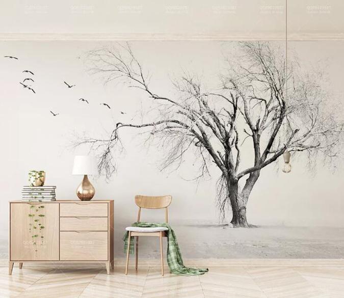 3D Tree Bird 1085 Wall Murals Wallpaper AJ Wallpaper 2 