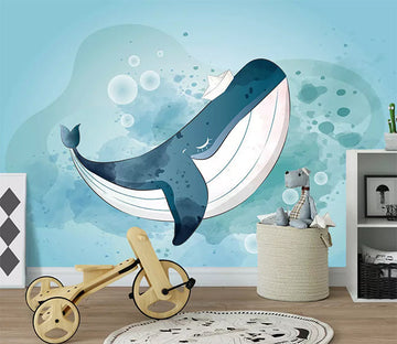 3D Cute Whale 1403 Wall Murals Wallpaper AJ Wallpaper 2 