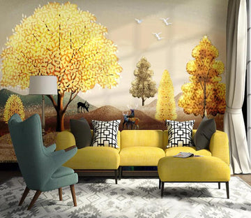 3D Golden Forest 970 Wall Murals Wallpaper AJ Wallpaper 2 