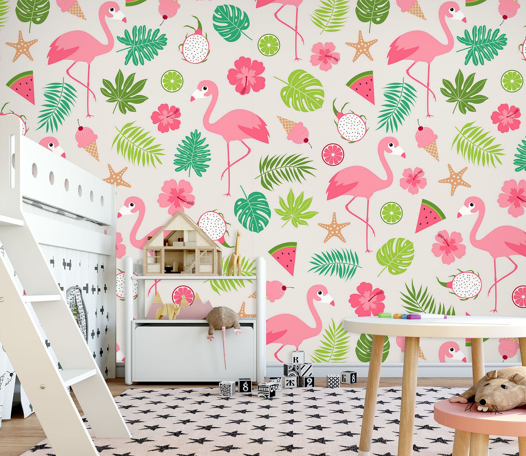 3D Leaves Flamingo 58160 Wall Murals