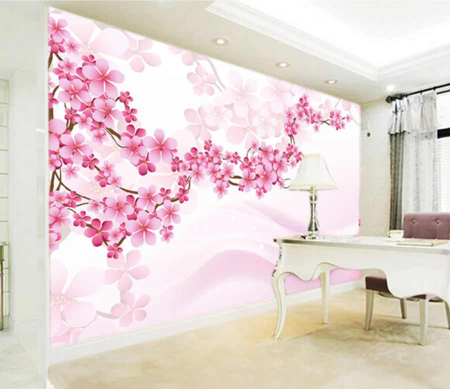 3D Plum Petals WC363 Wall Murals