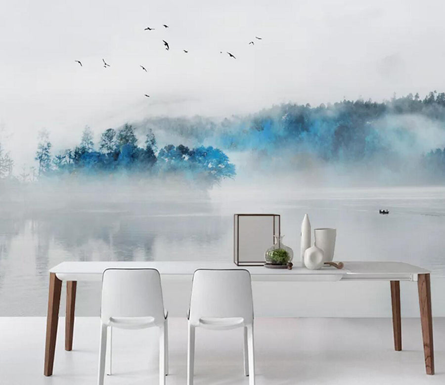 3D Blue Forest WC1160 Wall Murals