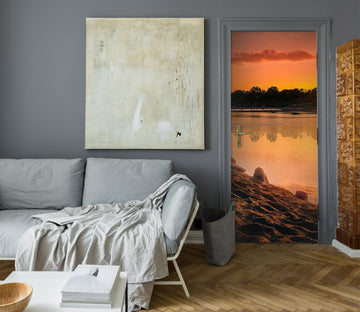 3D Sunset Lakeside Shadow 107205 Beth Sheridan Door Mural