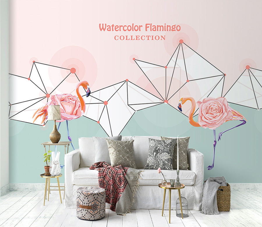 3D Pink Flamingo WG202 Wall Murals