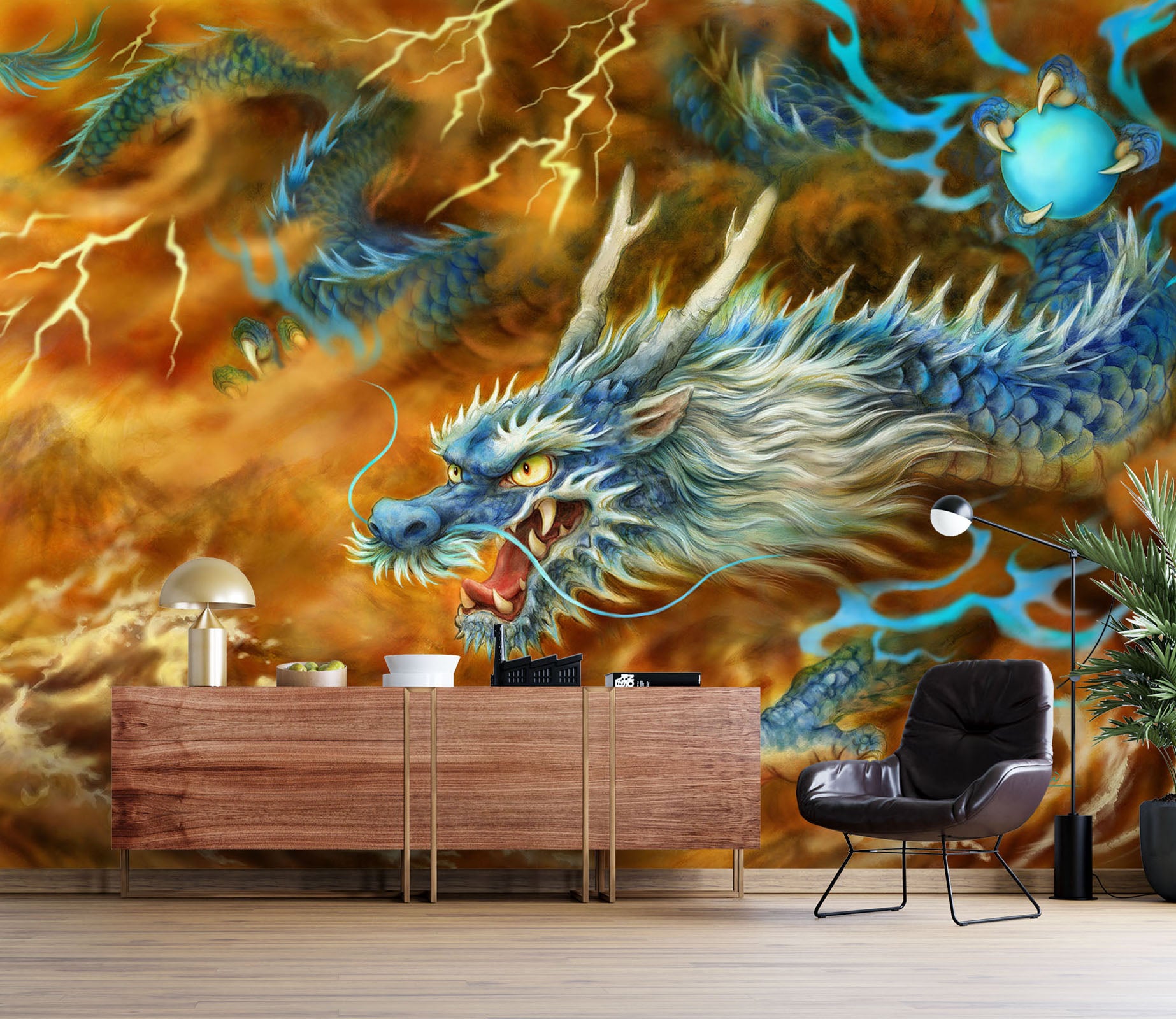 3D Dragon Lightning 5415 Kayomi Harai Wall Mural Wall Murals