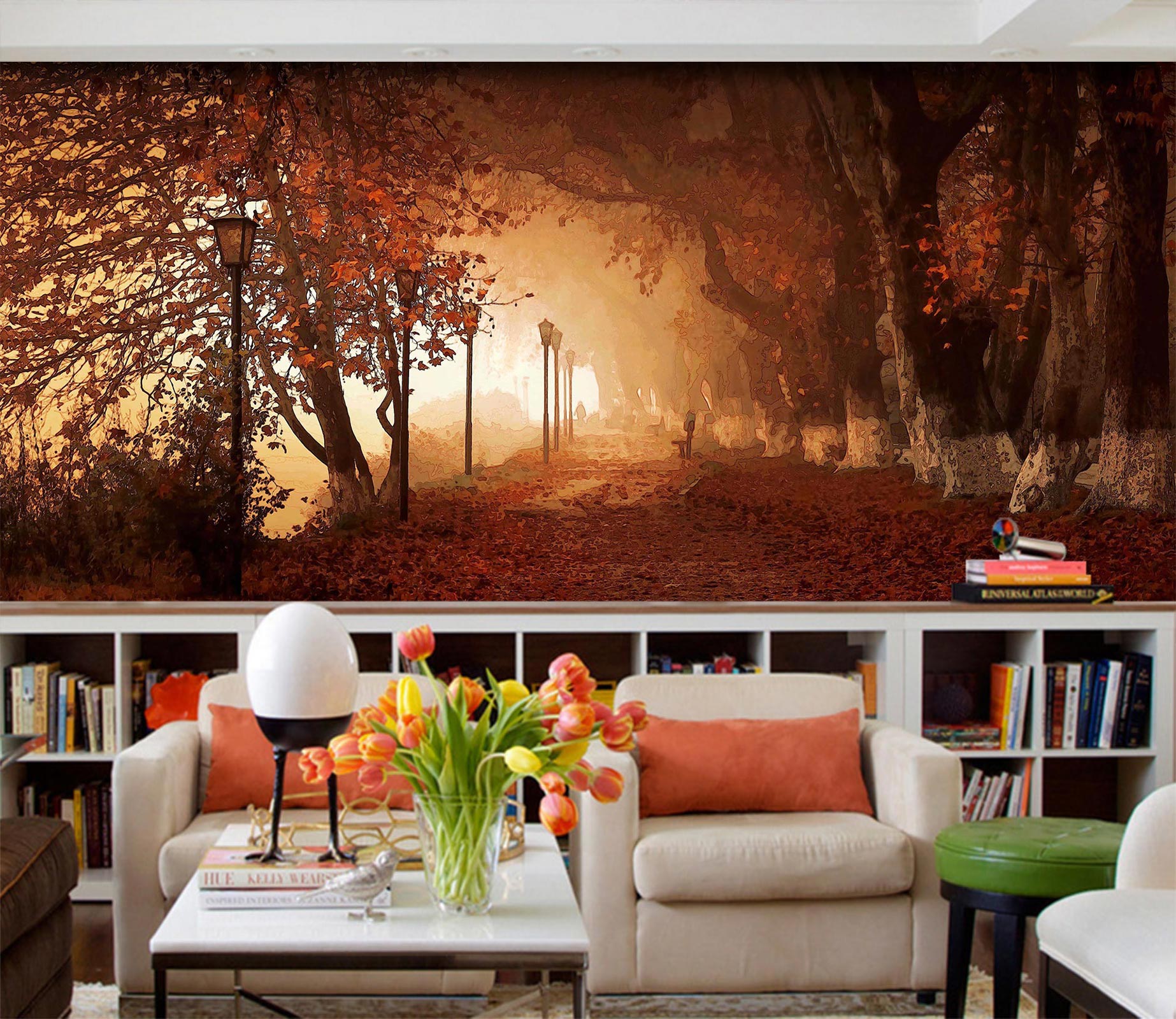 3D Leaves Road Woods 90207 Alius Herb Wall Mural Wall Murals