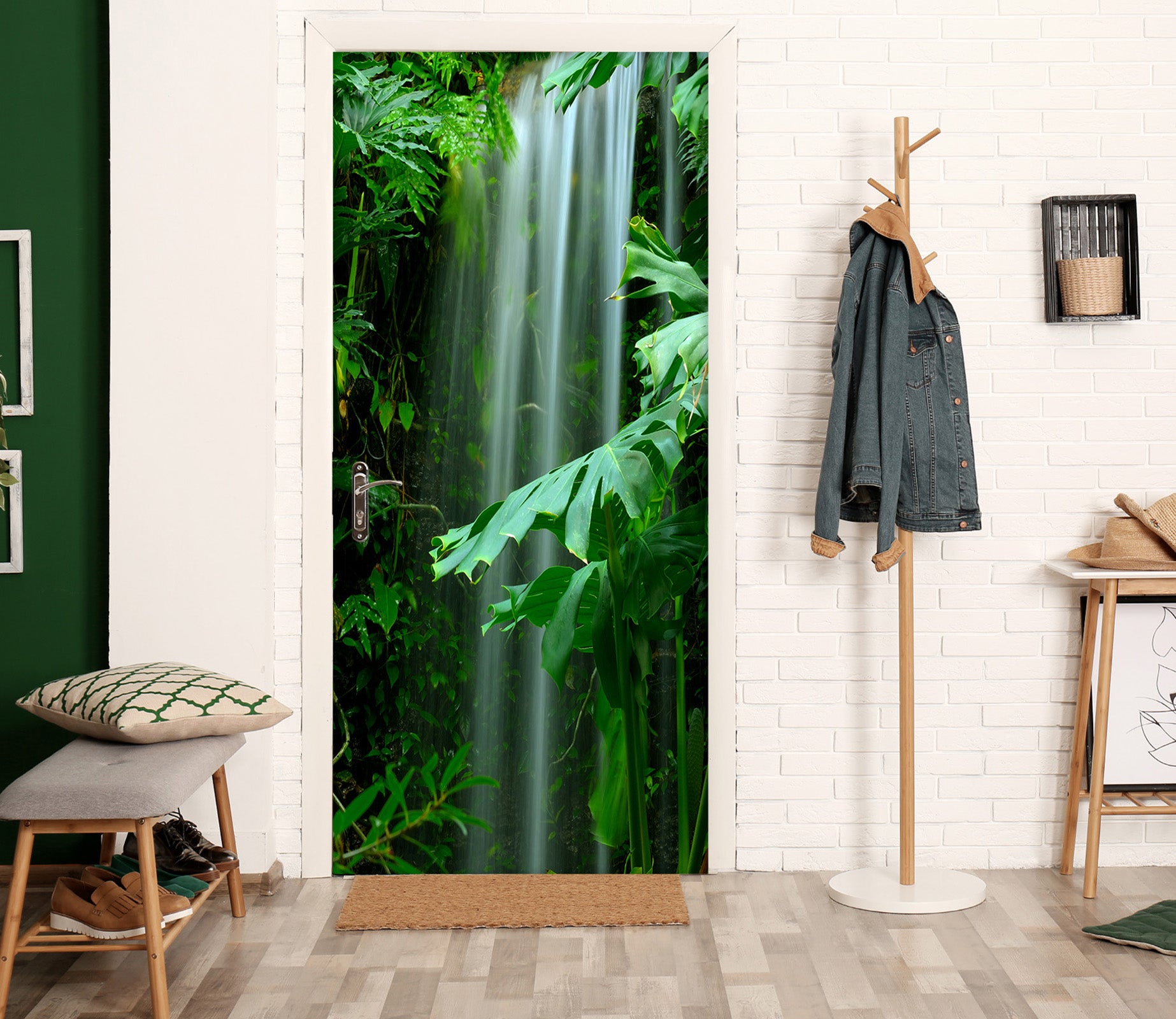 3D Jungle Leaves 25063 Door Mural