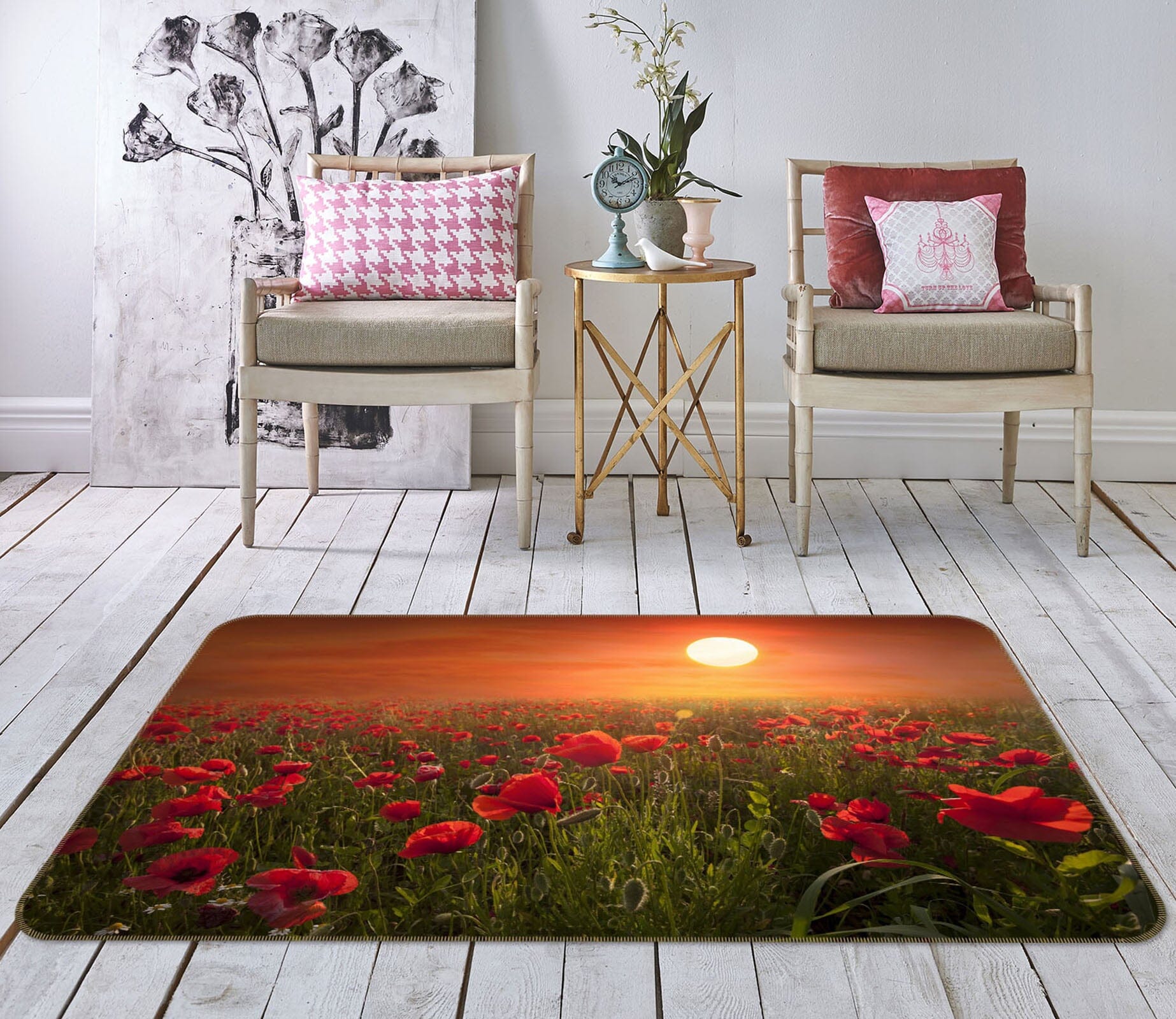 3D Sunset Garden 1116 Marco Carmassi Rug Non Slip Rug Mat Mat AJ Creativity Home 