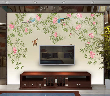 3D Magpie Leaf WC702 Wall Murals